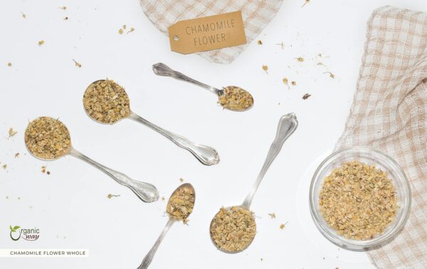 Flor manzanilla para infusión natural, cuidado herbal y culinario