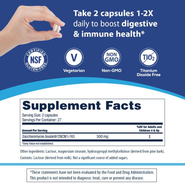 Florastor probióticos en cápsulas para salud digestiva e inmunitaria