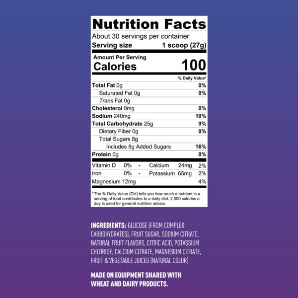 Muestra de porción en vaso con bebida Fluid Performance