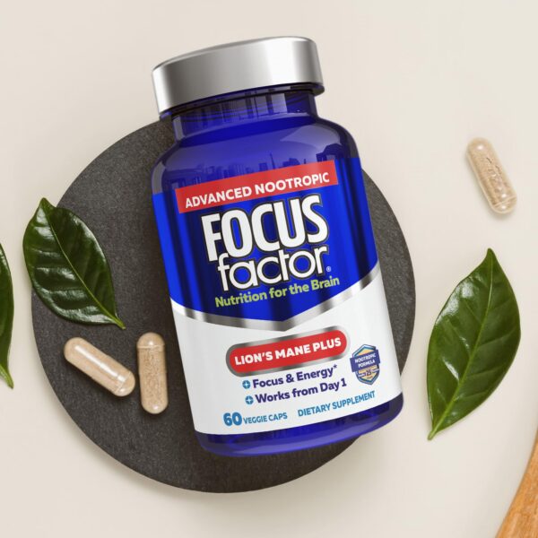 Focus Factor Lions Mane Plus cápsulas para energía y concentración