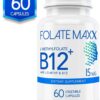 FolateMaxx cápsulas 60 cuenta suplemento folato y vitamina B12
