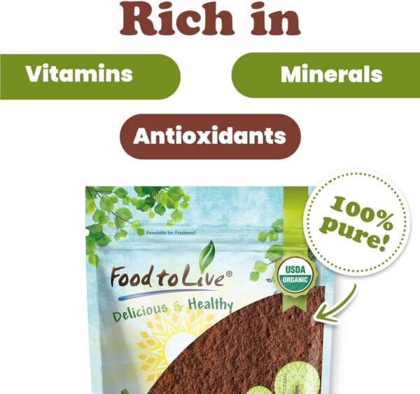 Paquete Food to Live polvo orgánico sin GMO chaga hongo