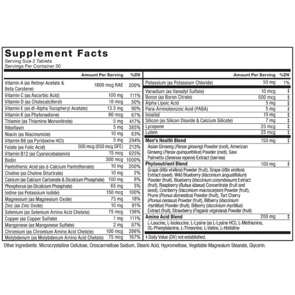 Force Factor Multivitaminas para Hombres - Apoyo diario