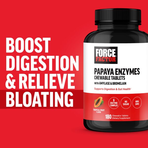 Version 1.0.0 Frasco y etiqueta Force Factor Papaya Enzymes