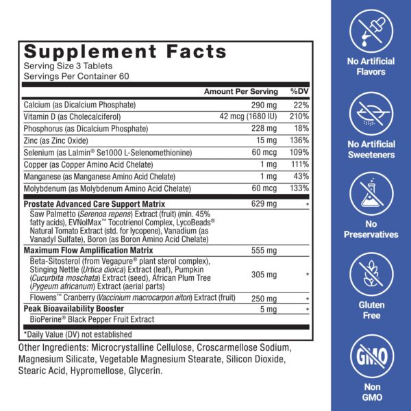 vista lateral envase Force Factor Prostate Advanced para hombres