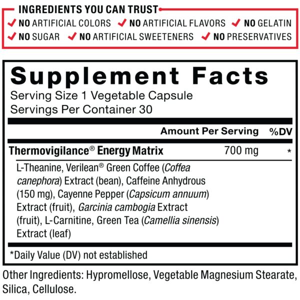 Force Factor suplemento LeanFire negro 30 tabletas