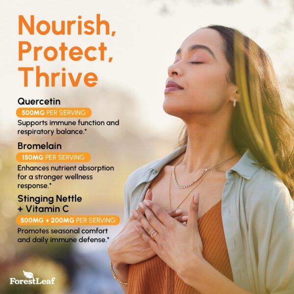 Version 1.0.0 Cápsulas apiladas ForestLeaf Quercetina Bromelina
