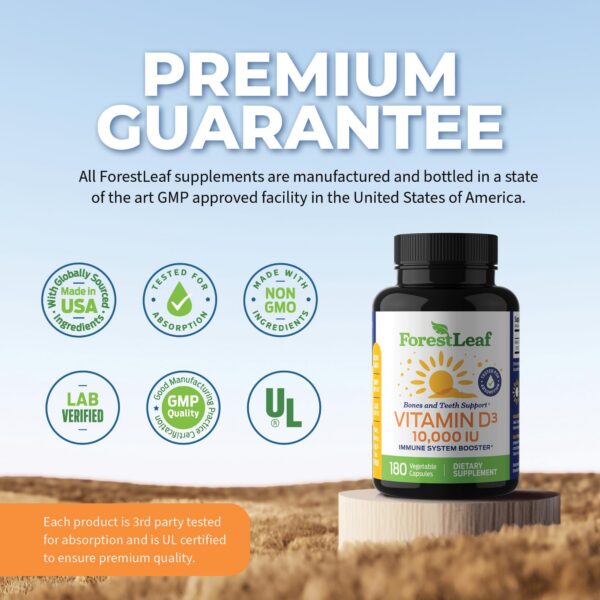 ForestLeaf vitamina d3 suplemento 6 meses suministro