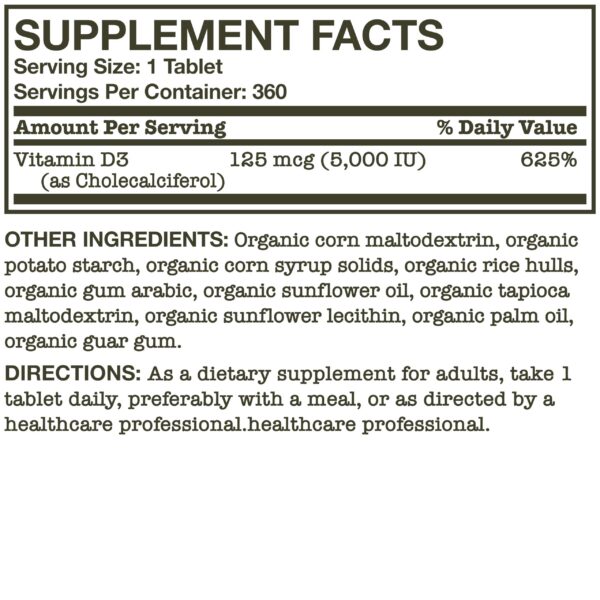 Fórmula Futurebiotics Vitamina D3 5000 IU calidad superior