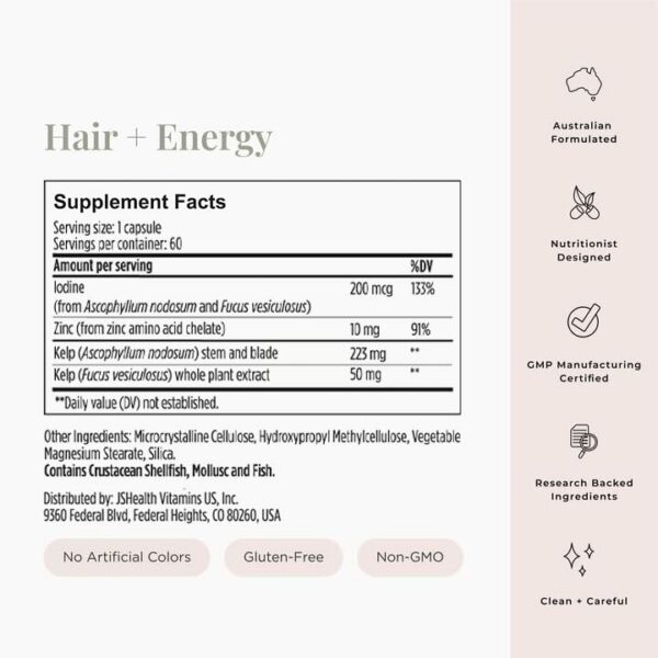 Version 1.0.0 Fórmula para el Cabello JSHealth en uso