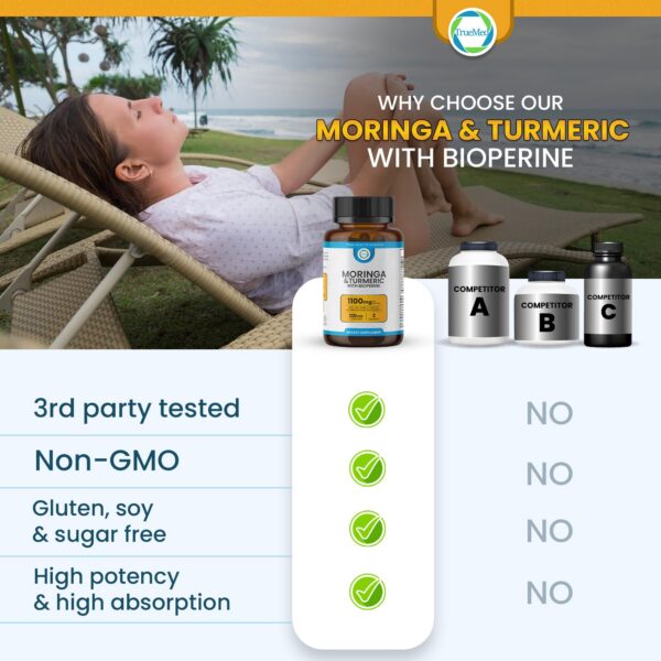 Fórmula potente TrueMed cúrcuma y Moringa para movilidad y flexibilidad