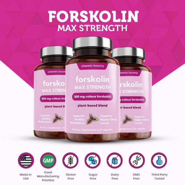 formular Vitamin Bounty Forskolin suplemento para metabolismo y peso