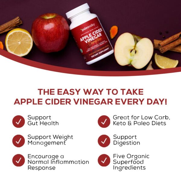 Frasco 84 cápsulas vegetales Paleovalley vinagre manzana