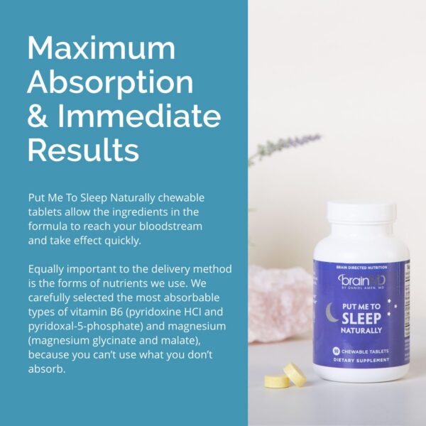 Frasco de 90 tabletas masticables BRAINMD para dormir