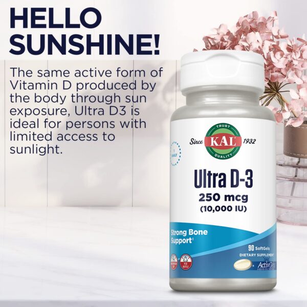 Frasco abierto cápsulas líquidas vitamina D3 KAL Ultra