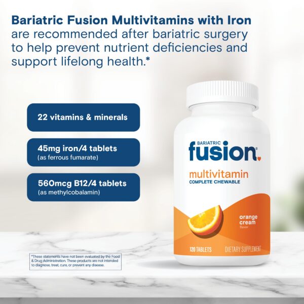 Version 1.0.0 Frasco abierto mostrando tabletas Bariatric Fusion