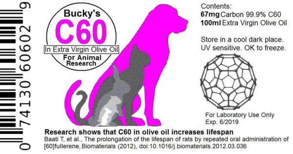 Frasco aceite de oliva carbono 60 Bucky's antioxidante C60