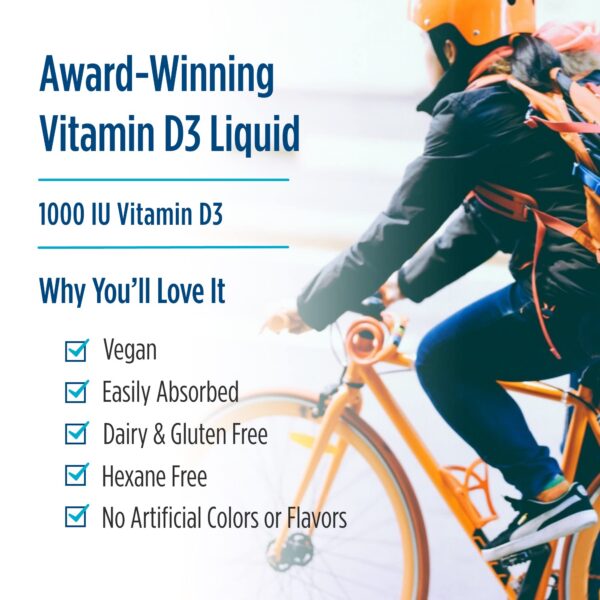 Frasco y caja Nordic Naturals Vitamina D3 líquida 60 dosis