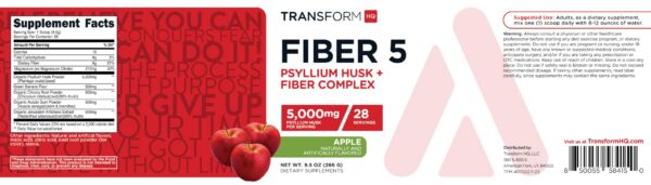 Frasco y caja polvo fibra natural TransformHQ 28 porciones