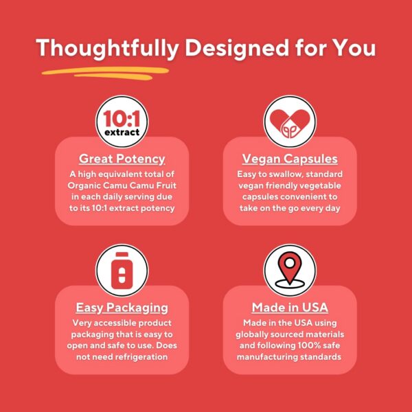 Frasco Camu Camu orgánico Vitapia 120 cápsulas veganas