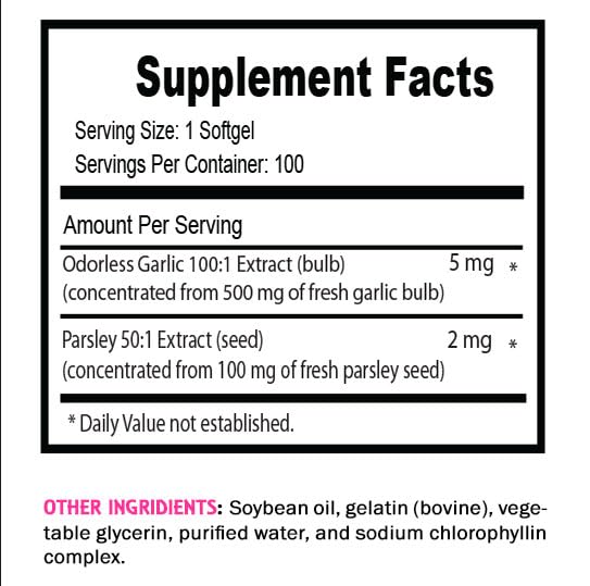 Suplemento orgánico ajo y perejil sin olor