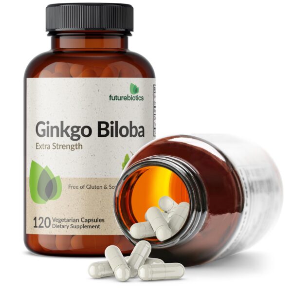 Frasco con cápsulas vegetarianas Futurebiotics Ginkgo Biloba