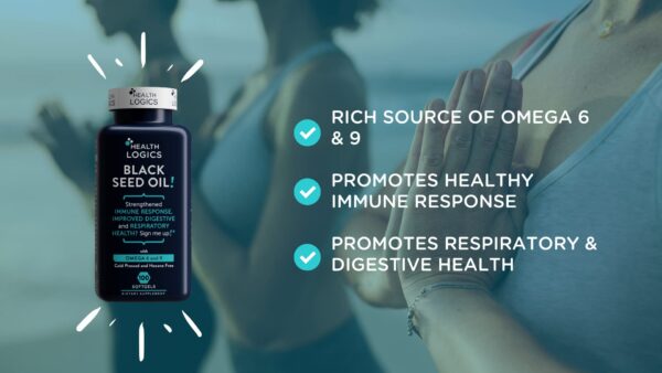 Frasco cápsulas Health Logics aceite de semilla negra