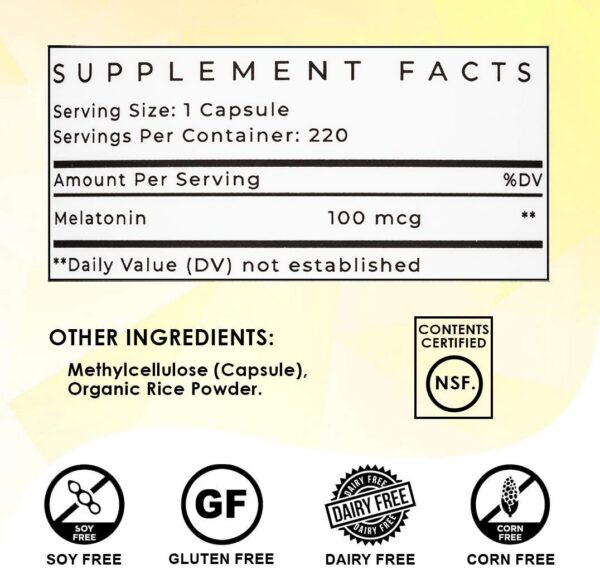 Frasco cápsulas Micro Melatonina Lifted Naturals 220 unidades