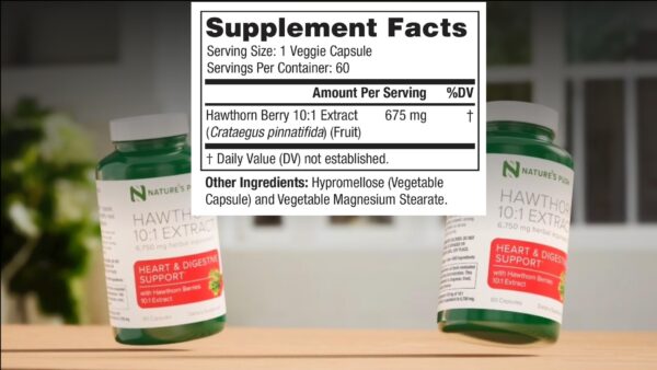 Frasco cápsulas Nature's Push extracto espino antioxidante