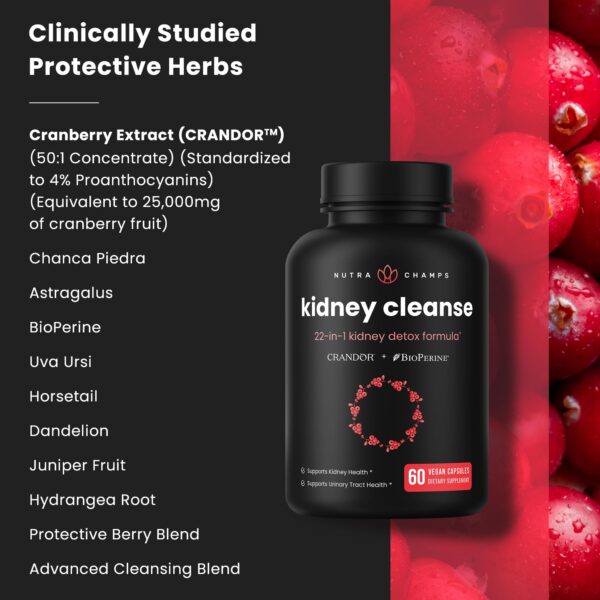 Frasco cápsulas NutraChamps para salud del riñón