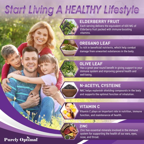 Frasco con cápsulas de saúco Purely Optimal 60 unidades