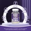 Frasco y cápsulas VivoNu suplemento NAD+ ultra puro
