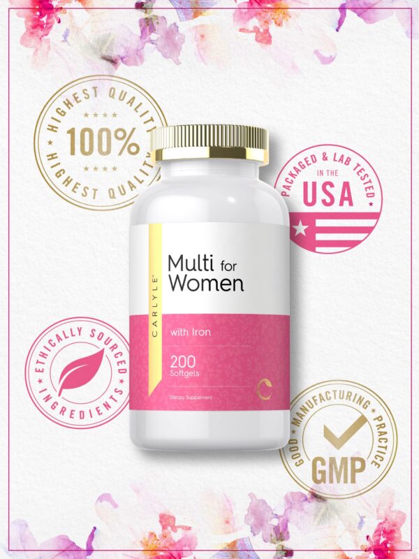 Version 1.0.0 Frasco Carlyle multivitaminas mujeres hierro cerrado