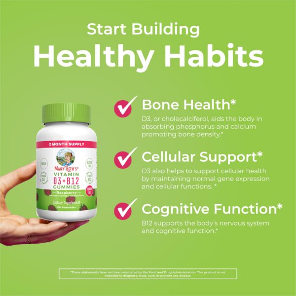 Frasco cerrado gomitas vitamina D y B12 MaryRuth Organics