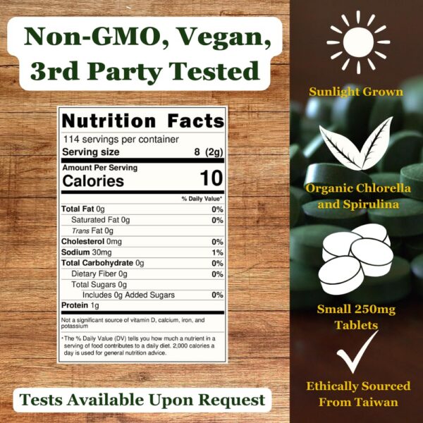 Frasco cerrado NaturalZing Chlorella Spirulina 1000 tabletas