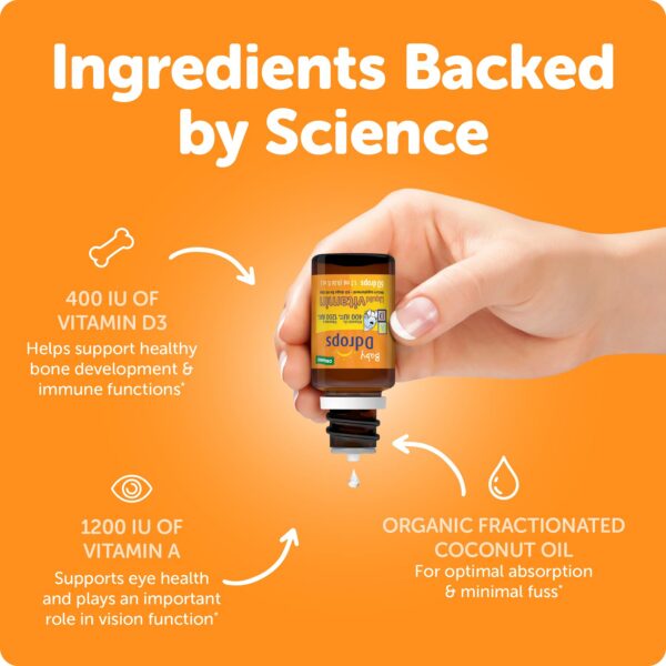 Frasco certificado orgánico d-drops vitaminas a y d