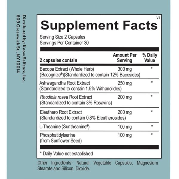 Frasco clínico Veracity Cortisol Calming 60 cápsulas