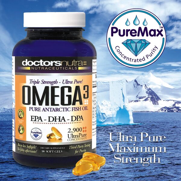 Frasco detalles Omega 3 Doctors Nutra 90 softgels