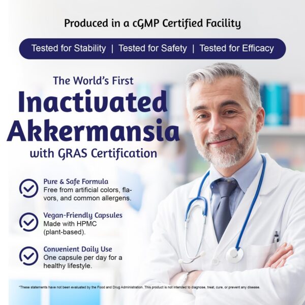 Frasco y empaque del probiótico ATLEMISME Akkermansia