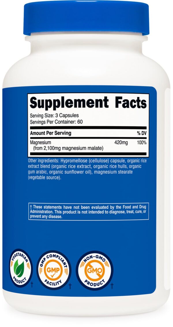 Frasco con etiqueta y cálculo de porciones