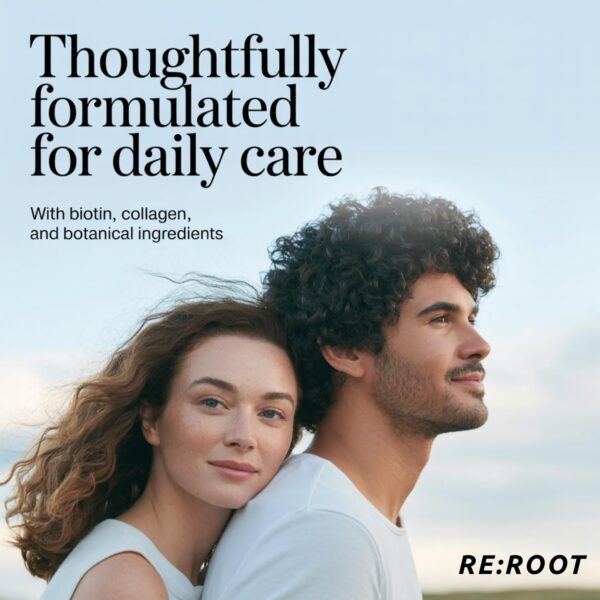 Frasco con etiqueta morada de RE:ROOT