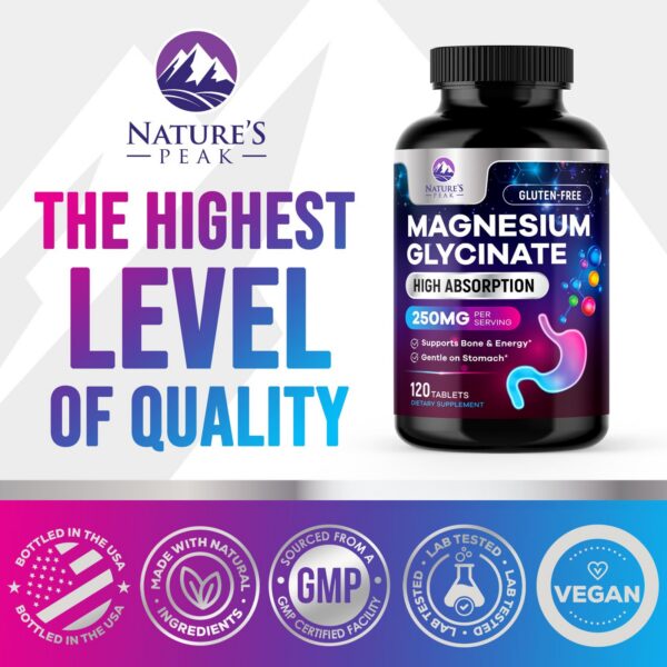 Frasco y etiqueta Nature's Peak Magnesio