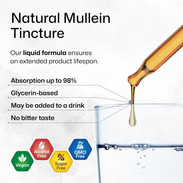 Frasco con etiqueta de extracto de gordolobo para soporte respiratorio