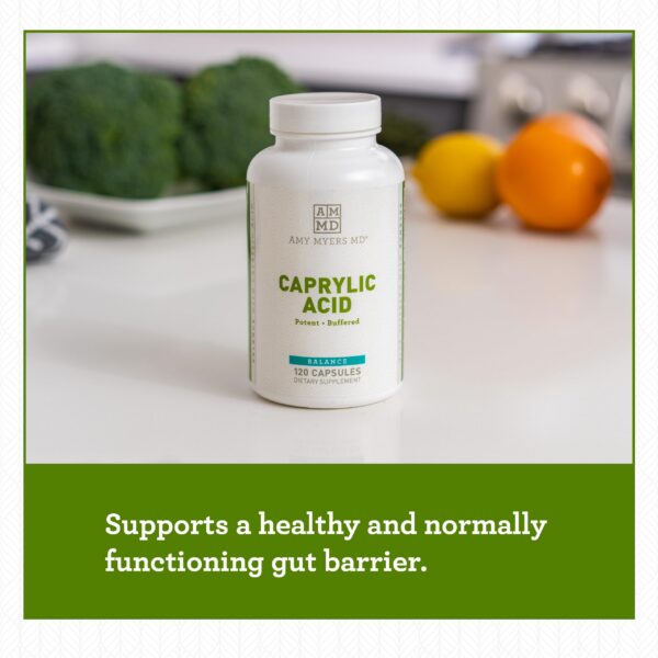 Frasco frontal ácido caprílico Amy Myers MD 120 cápsulas
