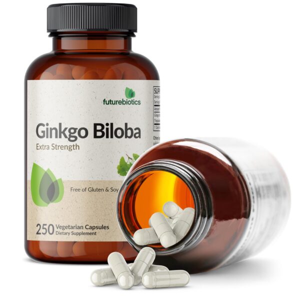 Frasco Futurebiotics suplemento nootrópico Ginkgo Biloba