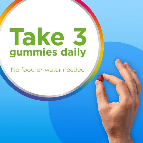 Frasco gomas multivitaminas orgánicas Centrum hombres vista lateral