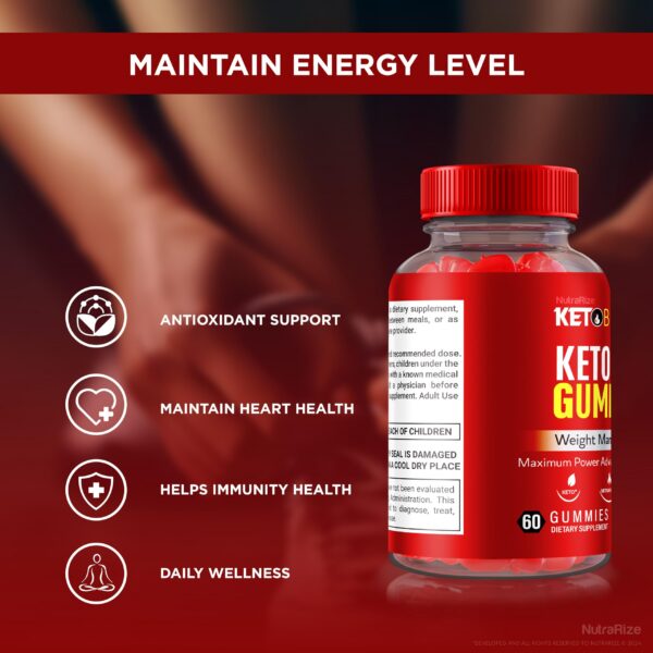 Frasco con gomitas ACV y keto NutraRize