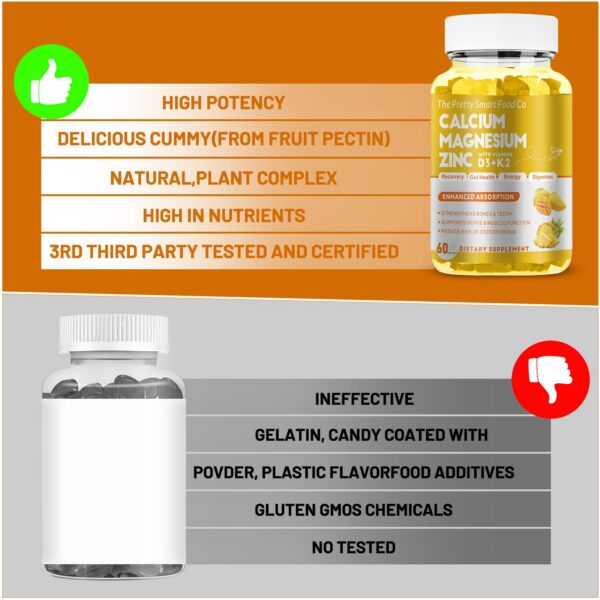 Frasco gomitas calcio magnesio zinc