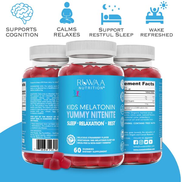 Frasco gomitas melatonina niños RUWAA NUTRITION 120 unidades