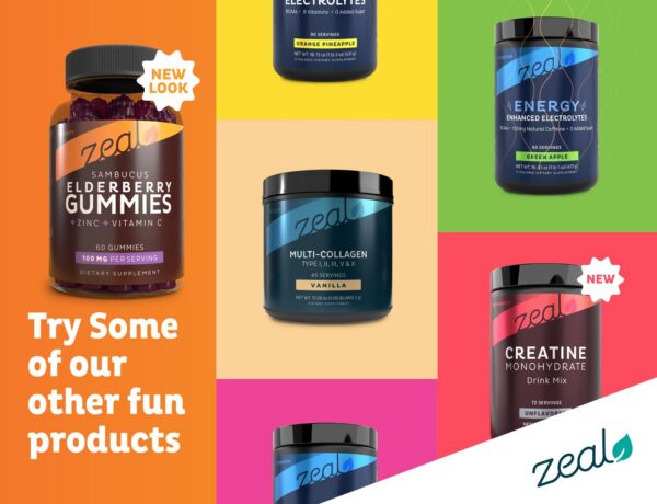 Frasco con gomitas de saúco sambucus para suplemento diario